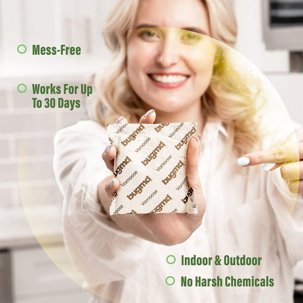 Vamoose Pouch in Woman's Hand and written some benefits points